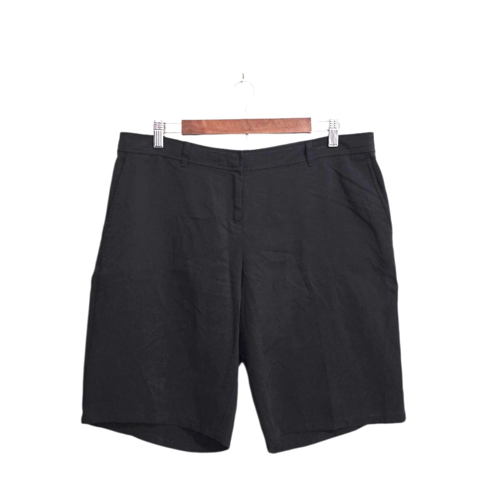 Eileen Fisher Tencel Tapered Lightweight Mid-Rise Shorts In Black Sz PL